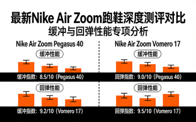 最新Nike Air Zoom跑鞋深度测评对比图表，展示缓冲与回弹性能